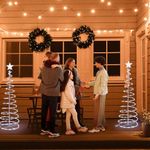 Yescom 5ft LED Spiral Tree Light Cool White 182 LEDs Battery Powered Indoor Outdoor Holiday Christmas Decoration Lamp 5 Packs