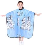 PERFEHAIR Kids Haircut Salon Cape, Hair Cutting Cape For Kid cloth, Child Shampoo Capes 52"X 37" (Blue)