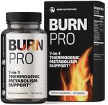 Burn Pro 7-in-1 Thermogenic Metabolism Booster | Weight Management Support Supplement with Appetite & Energy Support | Bloating Relief, Targeted Belly Toning & Keto Inducing | Slim, Trim & Tone | 60ct