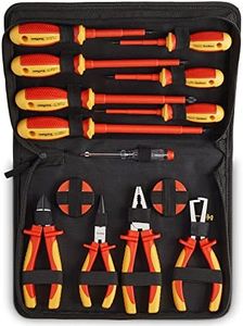 VonHaus Electrician Screwdriver and Pliers Tool Set - Insulated Screwdriver Set for Safe Electrical Work - 1000V VDE Tested - Includes Voltage Tester, Wire Stripper, Tape - Electricians Tools