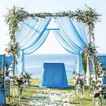 ShinyBeauty Chiffon Curtains 2 Panels 29" x108” Baby Blue Chiffon Curtains Backdrop Voile Curtains 108 Drop Chiffon Fabric Drapes for Wedding Party Stage Decoration Sheer Curtains for Living Room