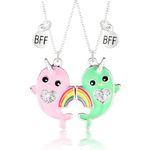 Bff Necklace for 2 Friendship Necklace Best Friend Necklace Cute Koala Heart Pendant Matching Necklace for Best Friends Sister Birthday Gifts