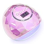 110W Gel UV LED Nail Lamp, Professional UV Lamp For Nails,Compact Design Nail Dryer for Gel Polish with 4 Timer Setting Automatic Sensor and Over-Temperature Protection Nail Art Tools (Plated Pink)