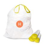Code H, 200 Count, Compatible with Simple Human H liners, White, Trash Bags, Drawstring