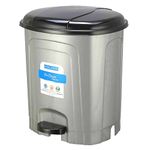 KOLORR 23 Liters Plastic Pedal Dustbin Go Clean/Large Size Trash Can/Garbage Waste Bin with Lid for Home Kitchen Office Bathroom & Washroom – Silver