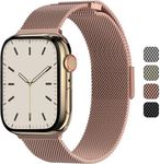 SWITCHEASY Mesh Magnetic Apple Watch Band - For Apple Watch Series 10, 9, 8, SE, 7, 6 Mesh Loop for 42 mm 41mm 40mm 38mm iWatch for Women (Rose Gold)