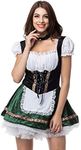 GRACIN Womens Oktoberfest Costume, Halloween German Bavarian Beer Maid Costumes Dress Dirndl (Large, Green)