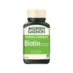 Adrien Gagnon - Biotin Ultra-Strength 10000 mcg, for Thicker Hair, Healthier Skin, and Stronger Nails, 45 softgels