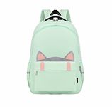 Acmebon Women Casual Cat Backpack Purse Cute School Bookbag for Teen Girl Mint Green