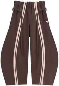 Aelfric Eden Stripe Super Baggy Sweatpants Oversized Barrel Pants Vintage Wide Leg Elastic Waist Lantern Trouser Unisex Brown X-Large