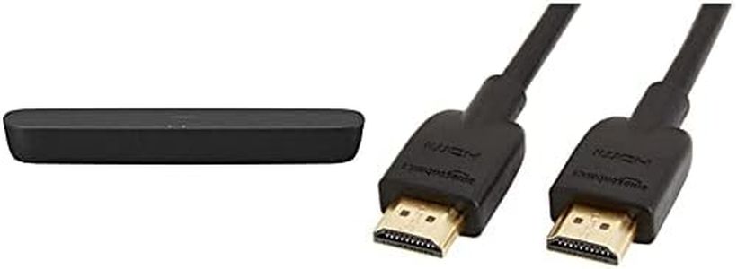 Panasonic SC-HTB200EGK Soundbar 80W Bluetooth, Design Ultra Compatto, Surround 2 Ch & Amazon Basics Cavo Ultra HD HDMI 2.0 ad alta velocità, formati 3D supportati, con Audio Return Channel, 0,9 m