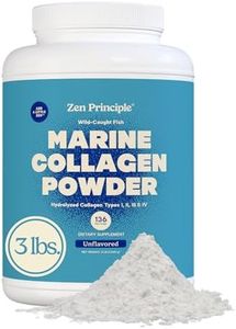 Zen Principle Marine Collagen Peptides Powder 3 lb. Wild-Caught Fish, Non-GMO. Supports Healthy Skin, Hair, Joints, and Bones. Hydrolyzed Type 1 & 3 Protein. Amino Acids, Unflavored, Easy to Mix.