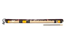 Radhe Flutes Pvc Fiber G Sharp Bansuri Base Octave Right Handed With Velvet Cover Wooden