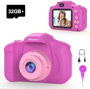 PROGRACE Kids Camera Girls Gift - Dual Selfie Kids Digital Camera Age 3 4 5 6 7 8 9 Year Old Children Camera Toys Christmas Birthday Gift Age 3-12 Toddler Camera Kids Video Camcorder Recorder