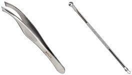 Vega Tweezer, Slant Tip & Vega Black Head Remover, Rounded - 1 Pc