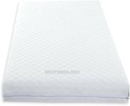 Restorology Travel Cot Bed Mattress, Extra Thick, Double Sided, Removable Zip Cover, Made in UK (90 x 52 x 13 cm)