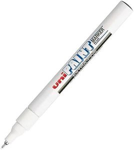 Uni Coloured Extra Fine (0.8mm) PX-203 White Oil Paint Marker Pen Metal Glass Wood Plastic Stone Outdoor Nib Tip (Pack Of 1)