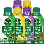 Dettol Antibacterial Washing Machine Cleaner Multipack, 250ml X 6 (Original, Lemon, Lavender) - Deep Clean, Fresh Scent, Hygienic Maintenance, Total Six Packs