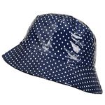 TOUTACOO Waterproof Vinyl Bucket Rain Hat Foldable Polka Dot - Blue