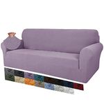 MAXIJIN Creative Jacquard Couch Covers for 3 Seater, Super Stretch Non Slip Sofa Cover for Dogs Pet Friendly 1-Piece Elastic Furniture Protector Sofa Slipcovers (3 Seater, Light Purple)