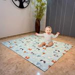 ROARIFY Premium Baby Play Mat, Reversible, Soft, Easy to Clean, Learning & Playing Carpet, Crawling Play Mat, Non-Slip, Waterproof-Portable-Outdoor/Indoor Use | Foam Play Mat for Babies, Toddlers (Animal-Roadmap) Multicolor