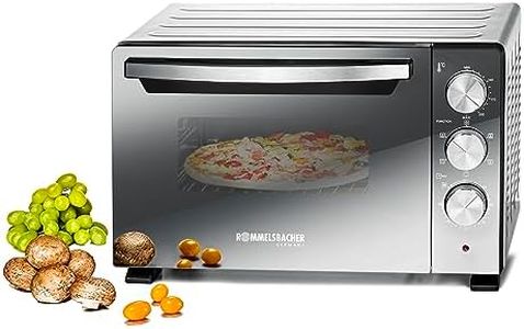 ROMMELSBACHER Back & Grill Ofen BGS 1400 - energiesparend & effizient, 22 Liter Volumen, antihaftbeschichteter Backraum, 6 Heizarten, Drehspie ß, 60 Min. Zeitschaltuhr, Doppelverglasung, silber, 1380 W
