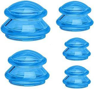 5 pcs Silicone Massage Cupping Therapy Sets Chinese Cupping Set Silicone Vacuum Massage Suction Cups Set for Muscle Soreness Pain Relief Joint Pain Fascia Facial Body Massage Muscle Relaxation