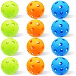 6/12 Pack Plastic Baseballs Hollow Airflow Soft Baseball for Kids, 9 inch Softball Baseball Practice Balls Large for Hitting Sports Training Indoor Outdoor Use (Mixed Color-12 Pack)