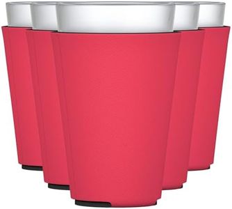 TahoeBay Blank Pint Glass Sleeves (6-Pack) 16 Ounce Insulating Foam Collapsible Beer Drinking Cup Holder (Red)