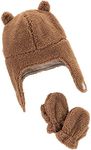 Simple Joys by Carter's Unisex Babies' Hat and Mitten Set, Khaki Brown, 0-9 Months