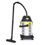 MAKAGE LITE Vacuum Cleaner/Domestic Cleaner VC-25L 1200-1400W Rust Free tan 25 LTR Stainless Steel with Hose Pipe 2.5 mtr | Vacuum Cleaner for Home,Wet & Dry Floor Cleaner Brush with Blower