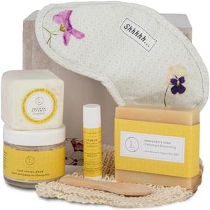 Lizush Luxury Spa Gifts for Women - 6 Piece Citrus Spa Gift Baskets for Women, Relaxation Birthday Gift Set, Handmade in the USA, Self Care Gift Sets For Wife, Mom, Co-Worker, Best Friend