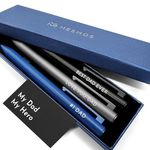 MESMOS 3Pk Luxury Fancy Pen Set, Birthday Gifts for Dad, Gifts for Fathers Day from Daughter Son Wife, Presents for Dad Birthday Gift, Cool Black Pens, Best Dad Ever Gifts, Metal Ballpoint Pens