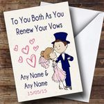 Deco Blue & Pink Customised Renewal of Vows Greetings Card- Wedding Day Cards/Renewal of Vows | Wedding Card | Renewal of Vows