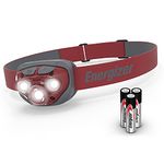 Energizer LED Head torch, Powerful Bright Headlamp, Water Resistant Headlight for Camping, Fishing and Running, Batteries Included, Rust Red - Amazon Exclusive