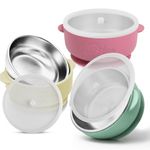 Suction Bowls for Baby - Non-Toxic Stainless Steel Baby Bowls 5" with Non-Slip Removable Silicone Shell - BPA-Free Toddler Bowls for Babies Self Feeding