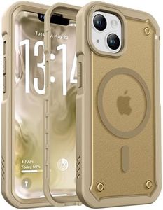 ORETECH Magnetic for iPhone 14 Case & iPhone 13 Case (2 X Screen Protectors + 1 Camera Protector)(Compatible with MagSafe)(25 FT Drop Protection) Translucent Matte Dual-Layer Shockproof -Khaki