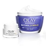 Olay Retinol MAX Moisturiser, Night Cream with Retinoid & Vitamin B3, 50ml, Includes Collagen Peptide24 Travel Size Day Face Moisturiser, 15ml, Gifts for Women
