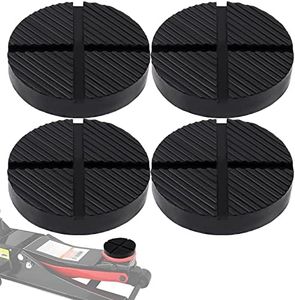 Swpeet 4 Pack Floor Jack Rubber Pad Jack Pad Adapter for Jack Stand 2-4 ton Universal Rubber Sparta Floor Slotted Frame Rail Pinch Welds Protector