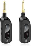 5.8GHz Wireless Guitar Audio System - Rechargeable Transmitter and Receiver with 4 Channels, Low Latency and Over 164ft Long Range Transmission, Compatible Guitar Bass Electric Instruments