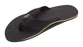 Rainbow Black Hemp Rasta Size 10/11 flip Flops