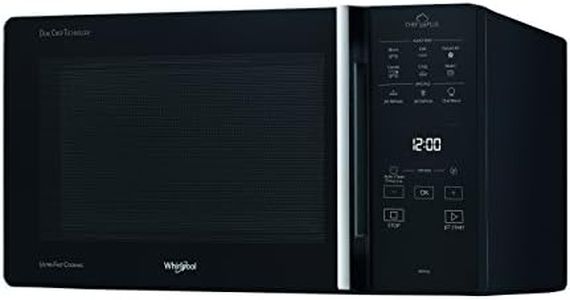 Whirlpool MCP 349 BL Chef Plus Microonde termoventilato combinato, con griglia alta, griglia bassa, piatto Crisp + maniglia, 25 litri, Nero