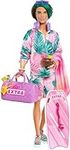 Barbie Extra Fly Ken Doll with Beach-Themed Travel Clothes & Accessories, Tropical Outfit with Boogie Board & Duffel Bag