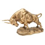 Bull Sculpture, Resin Golden Feng Shui Bull Statue, Bull Sculpture Ox Figurine,Good Luck of Career and Wealth for Chinese Souvenirs Gifts Home Office Table Decor for Tv Cabinet Desk Living Room