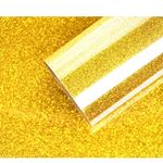 DINOVIN | Golden Glitter HTV Vinyl Rolls | Heat Transfer Vinyl | 20inch x 40inch | HTV Vinyl PU for Shirts, Iron on Vinyl for Cricut & Cameo | Easy to Cut & Weed for Heat Vinyl Design