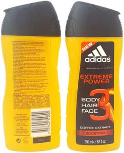 Adidas Extreme Power Coffee Extract Mens Shower Gel and Shampoo, 250 ml