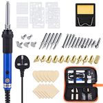 51 in 1 Pyrography Kit Wood Burning kit Soldering Iron 60W 32 Replaceable Tips Adjustable Temperature Circuit Board Soldering Tools Pyrography On Leather Cork CHOYA