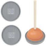 Lyfengdeam Plunger Tray, 2 Pack Plunger Mat Air Drying Mat for Toilet Plunger, Toilet Plunger Holder Only, Wicks Water from Plunger and Dries Quickly, for Kitchen and Bathroom (Grey)