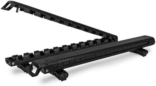 KUAT Grip 6 Durable Universal Rooftop Crossbars Mounted Slide-Out Locking Clamshell Rack, Fits 6 Skis/4 Snowboards - Matte Black with Black Anodize (Matte Black)