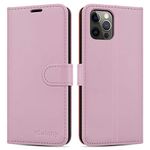 iCatchy for iPhone 12 Case/iPhone 12 Pro case Leather Wallet Book Flip Folio Stand View Case Compatible with iPhone 12 / iPhone 12 Pro (6.1'') Phone Cover (Rose Gold)